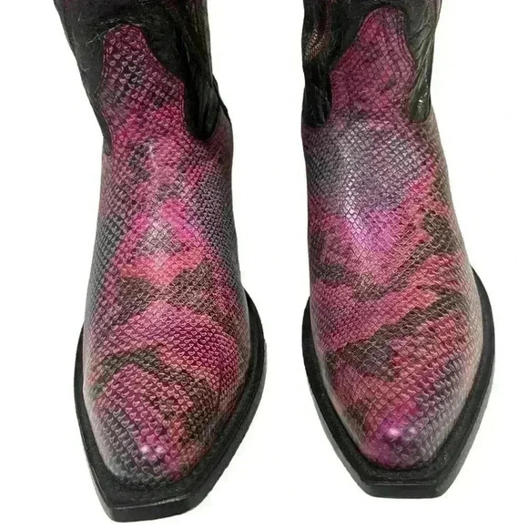 Johnny Ringo Women’s Marble Exotic Pink Black Cowgirl Western Boots Size 9.5 B - Picture 8 of 16